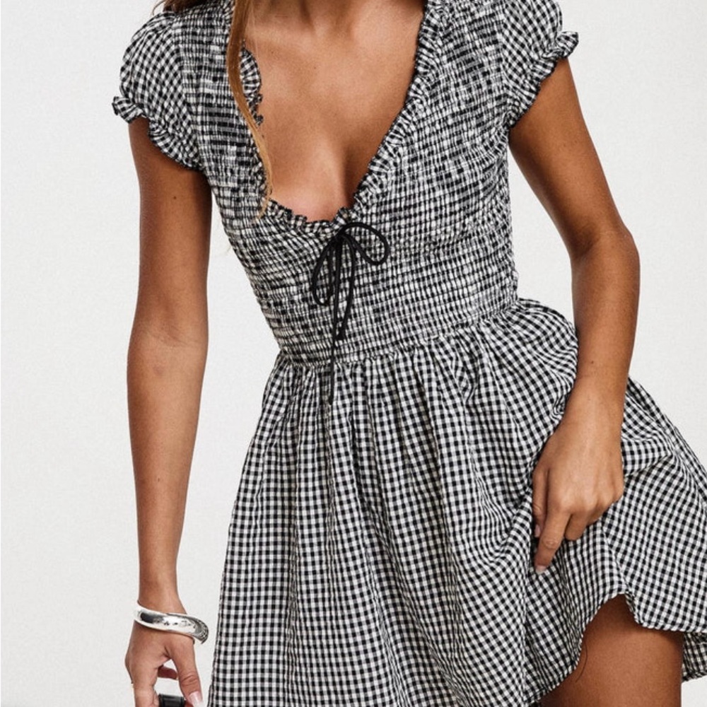 Princess Polly - WESCOTT GINGHAM PLAYSUIT BLACK / WHITE (US 4)